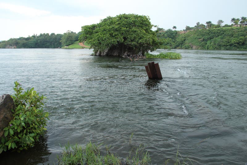 The Nile River Beginning at Lake Victoria at Jinja in Uganda Stock The Nile River Beginning at Lake Victoria at Jinja in Uganda Stock