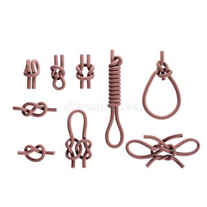 Nine Basic Rope Knot Types On White Stock Illustration Illustration 
