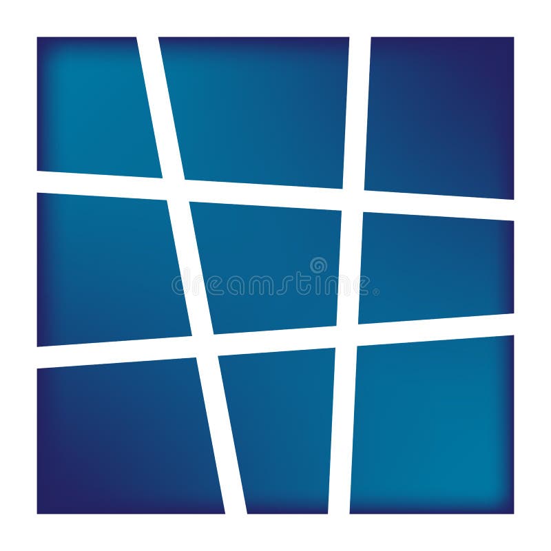 Nine blue rectangular frames. royalty free illustration