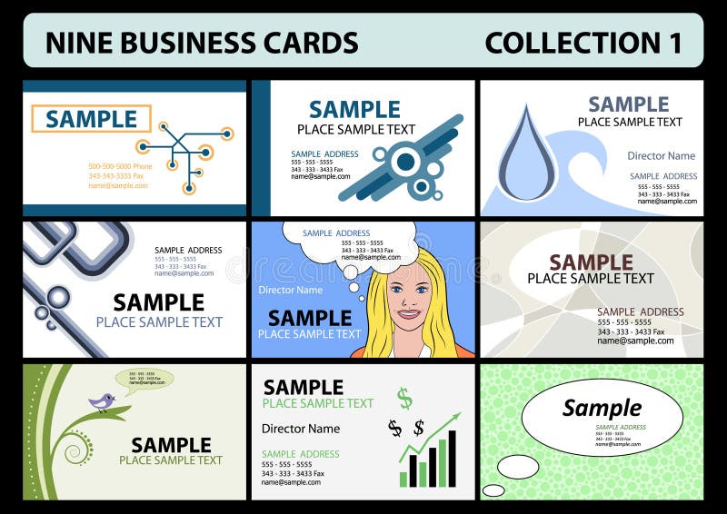 Nine business cards collection 1