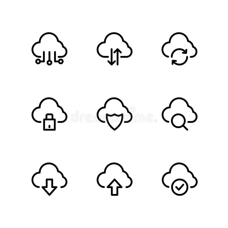 Cloud computing icon set. Cloud icon. vector illustration
