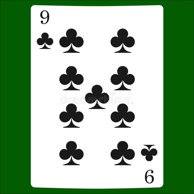 Nine clubs. Card suit icon vector, playing cards symbols vector stock illustration