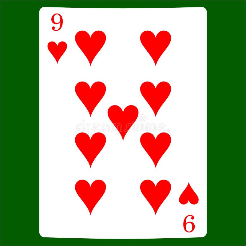 Nine hearts. Card suit icon vector, playing cards symbols vector royalty free illustration