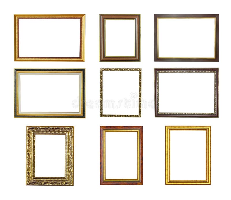 Gold picture frame stock photo. Image of ornamental, blank 16123870