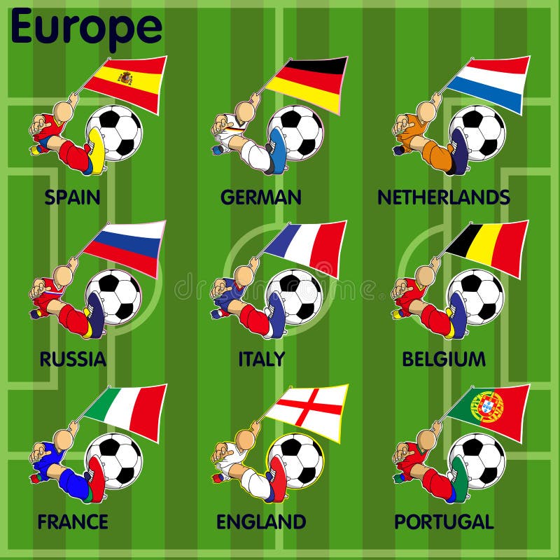 Nine Soccer Football Teams from Europe Stock Vector - Illustration of color, england: 45895043 Nine Soccer Football Teams from Europe Stock Vector - Illustration of color, england: 45895043