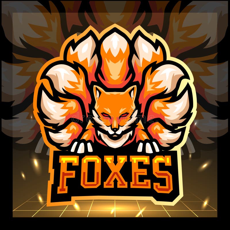 Nine tailed fox mascot. esports logo design
