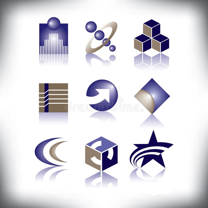 Nine vector logos to choose from royalty free illustration