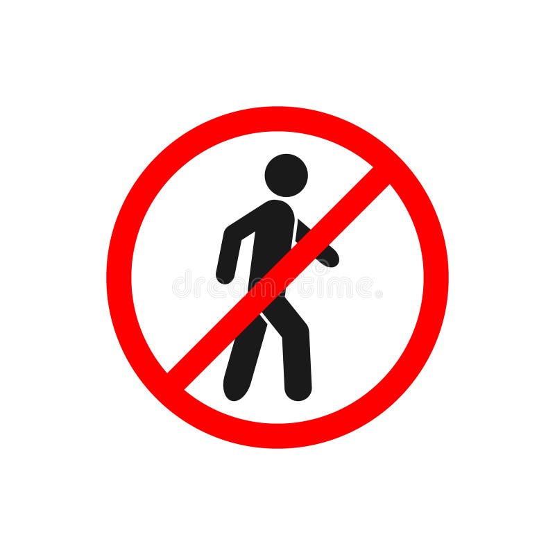Ninguna señal de tráfico que camina, prohibición ningún vector peatonal de la muestra para el diseño gráfico, logotipo, sitio web ilustración del vector Ninguna señal de tráfico que camina, prohibición ningún vector peatonal de la muestra para el diseño gráfico, logotipo, sitio web ilustración del vector