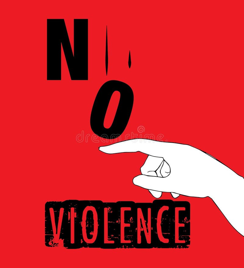 Ningún diseño del cartel de la protesta de la violencia ilustración del vector Ningún diseño del cartel de la protesta de la violencia ilustración del vector