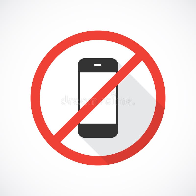 Ningún icono de los teléfonos celulares ilustración del vector Ningún icono de los teléfonos celulares ilustración del vector