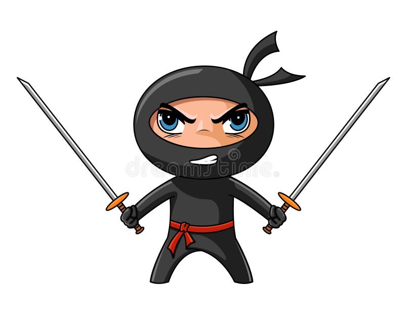 Conjunto De Gato Ninja Bonito Dos Desenhos Animados. Adorável Vector Preto  E Branco Desenhos No Estilo Japonês Moderno Simples. Royalty Free SVG,  Cliparts, Vetores, e Ilustrações Stock. Image 75175565