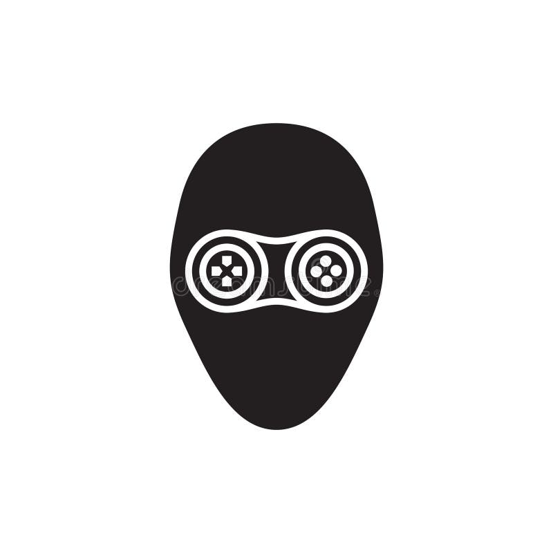 Ninja Face Black with Gamepad Logo Design Vector Graphic Symbol Icon ...