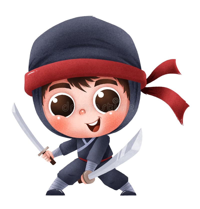 Ninja kids royalty free illustration