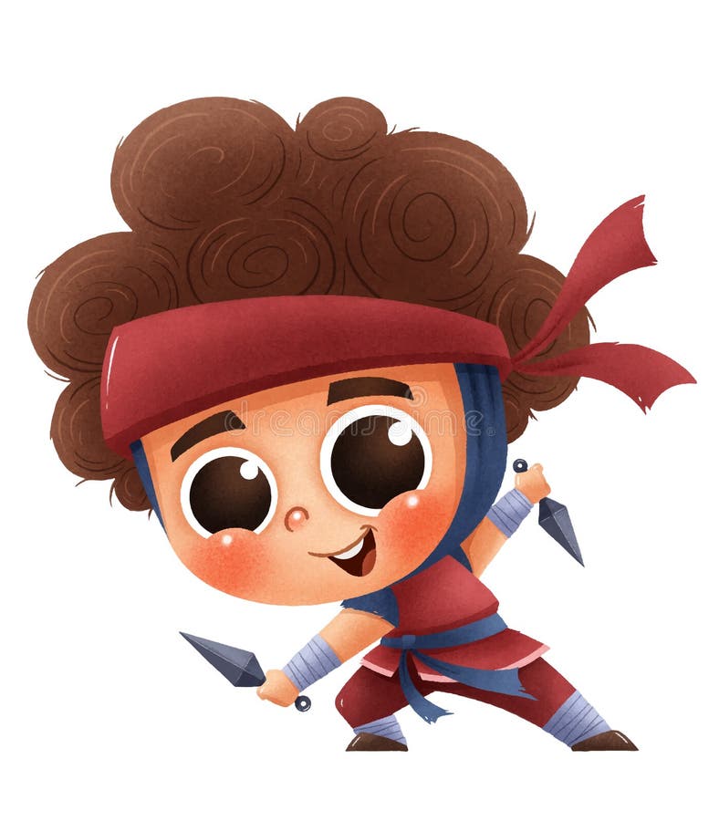 Ninja kids royalty free illustration