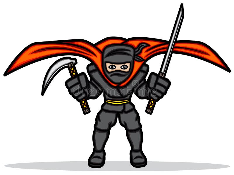 Preto ninja cartoon.vector ilustração . imagem vetorial de Milesthone©  112246740