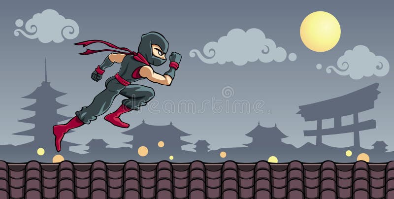 https://thumbs.dreamstime.com/b/ninja-roof-warrior-running-above-middle-night-31955700.jpg