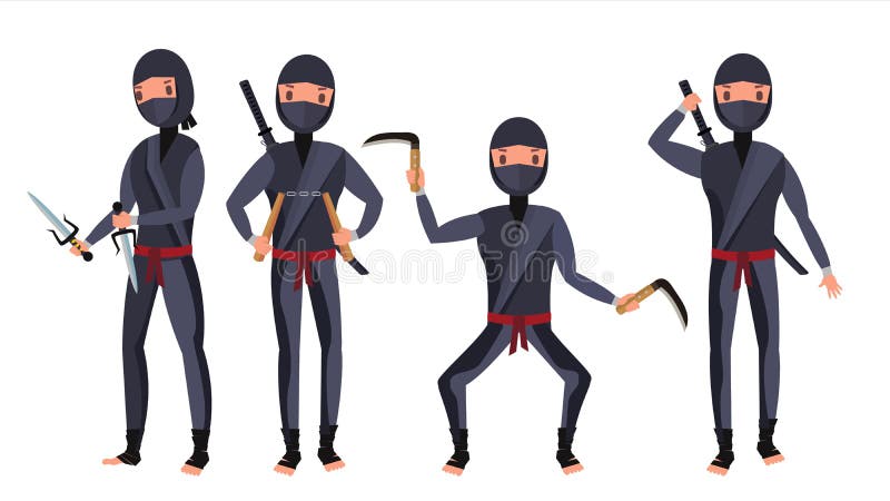 Imprimir Ilustração De Caractere Ninja Preto Cartoon Ninjas 8 Bits