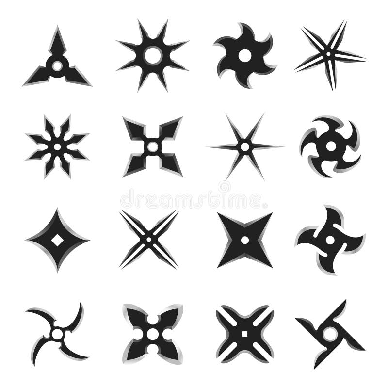 Free Vector  Ninja star collection with flat design