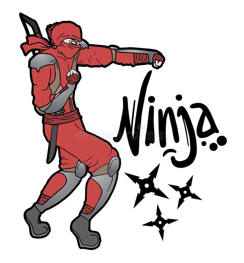 Ilustração Dos Desenhos Animados Do Vetor De Ninja Ilustração do Vetor -  Ilustração de sorrir, arma: 123961947