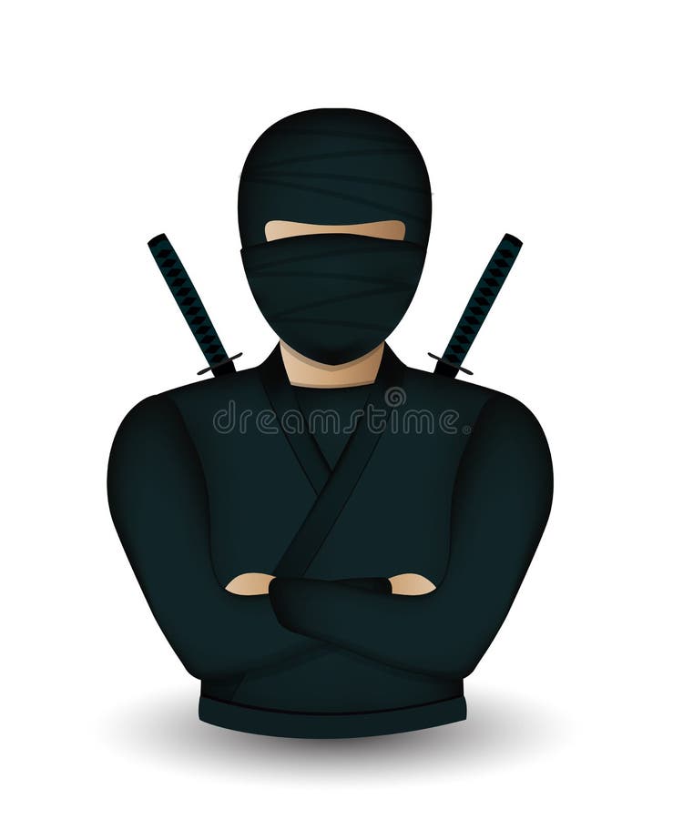 Ninja warrior avatar stock illustration