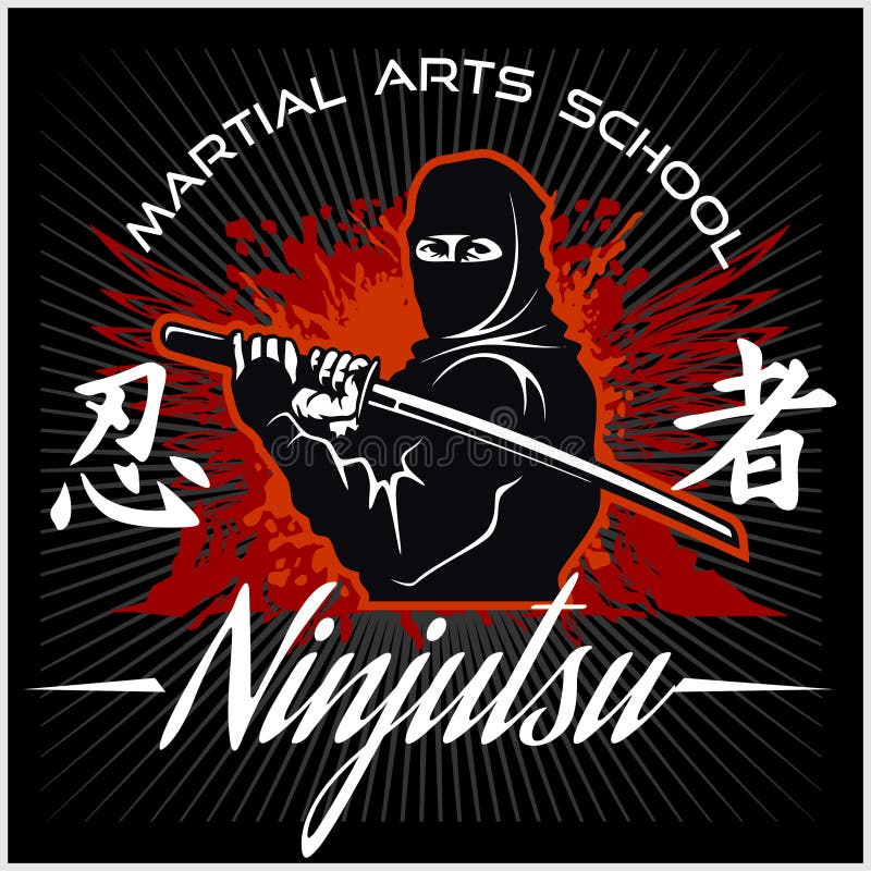 Ninja Warrior Fighter - Mixed Martial Art vector illustration