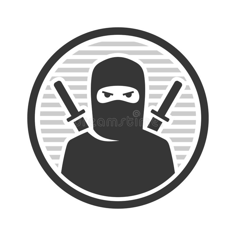 Ninja Warrior Logo Icon on White Background. Vector vector illustration