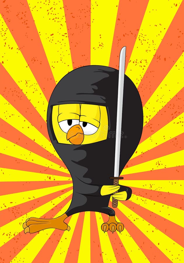Ninjakuiken van het beeldverhaal stock illustratie Ninjakuiken van het beeldverhaal stock illustratie