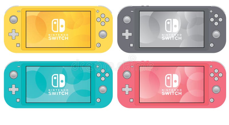 Nintendo switch lite mockup todas as cores