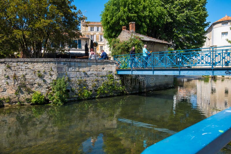 The Quay of Sevres River in Old Town of Niort, Deux-Sevres, France ...