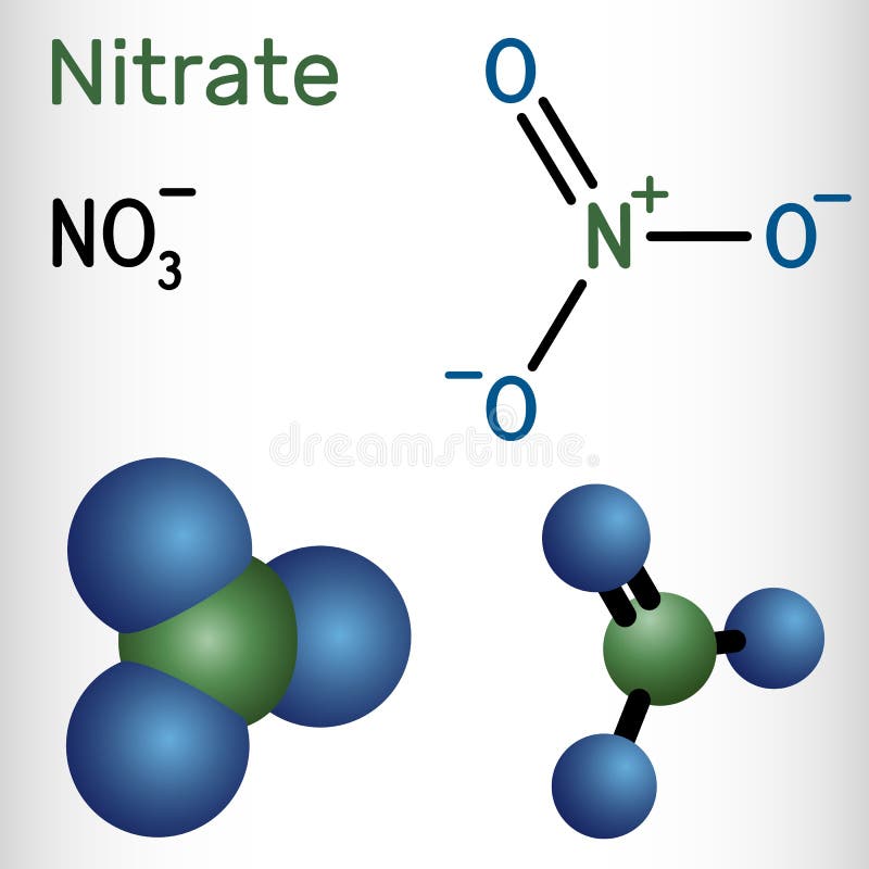 Nitrate Anion Molecule. Nitric Acid Salts Containing this Ion are