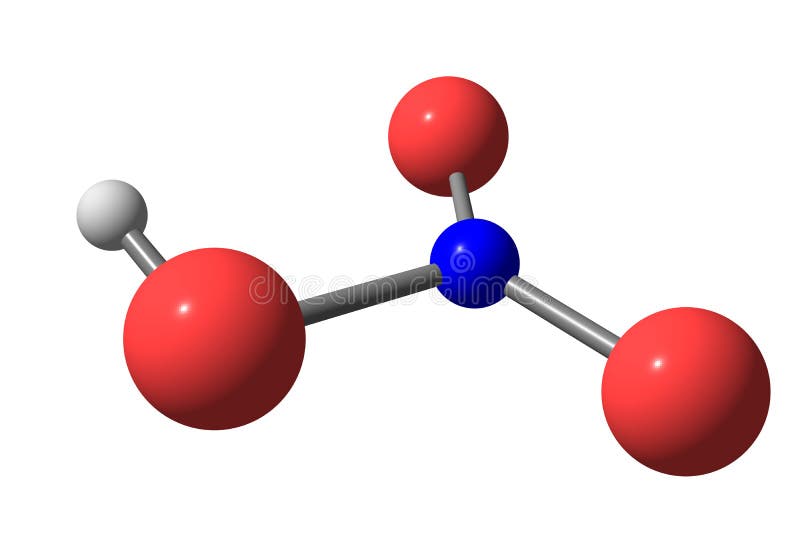 Nitric Acid Molecular Structure on White Stock Illustration - Illustration  of inorganic, atoms: 42138466