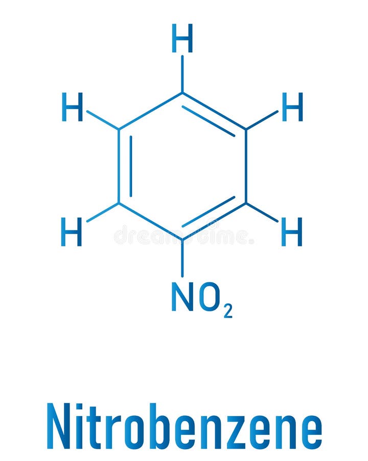 Nitrobenzene Solvent Molecule. Skeletal Formula Stock Vector