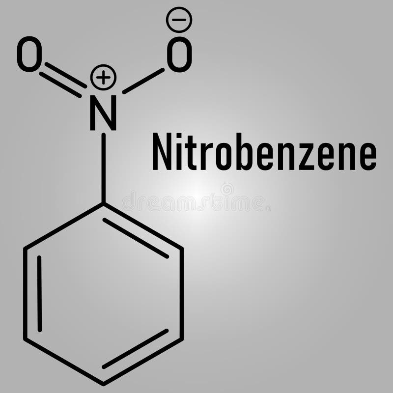 Nitrobenzene Solvent Molecule. Skeletal Formula Stock Vector
