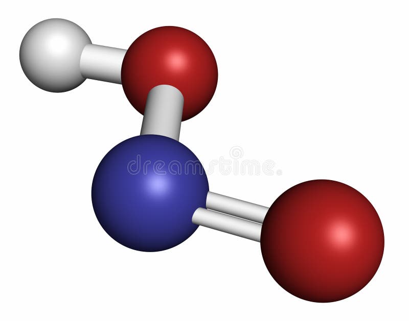 Molecule of Nitrous Oxide. Molecular Model, Conceptual 3d Rendering