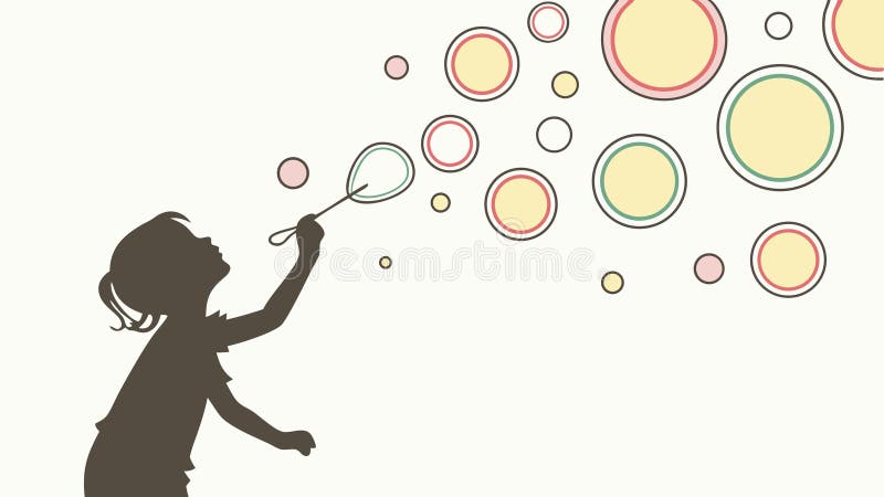 Niña alegre con burbujas. Innocencia lúdica y Happy Moments diseño vectorial Generativo AI ilustración del vector