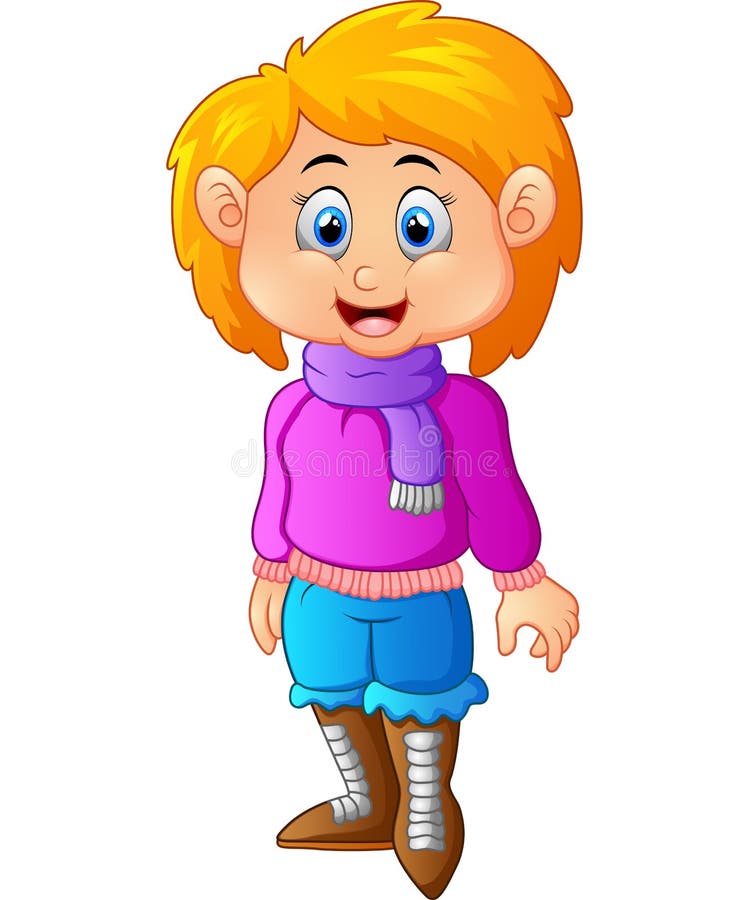 Niña linda en invierno libre illustration Niña linda en invierno libre illustration