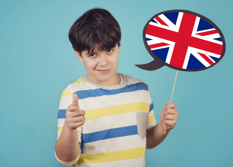 Niño de habla inglesa foto de archivo libre de regalías Niño de habla inglesa foto de archivo libre de regalías