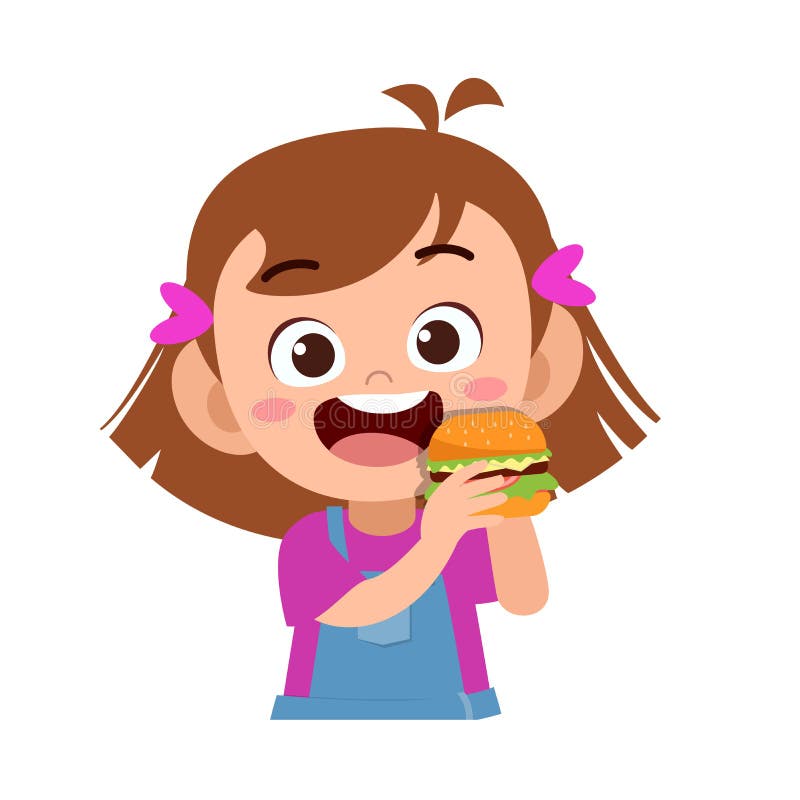 Niño feliz come ilustración vectorial libre illustration