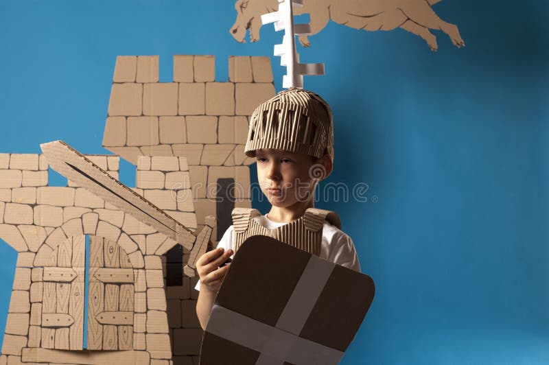 Niño medieval del caballero ilustración del vector Niño medieval del caballero ilustración del vector