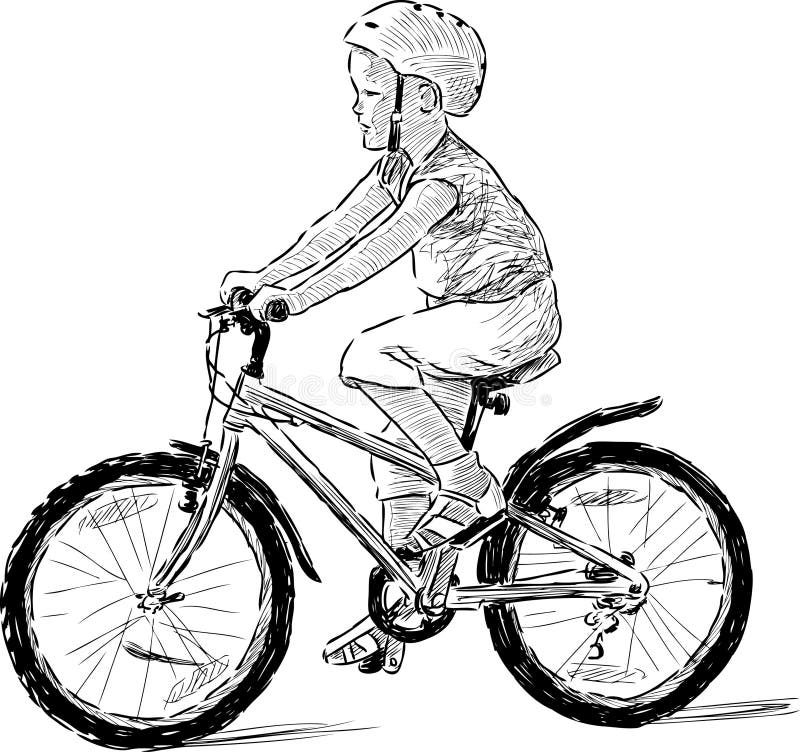 Niño que monta un ciclo libre illustration Niño que monta un ciclo libre illustration