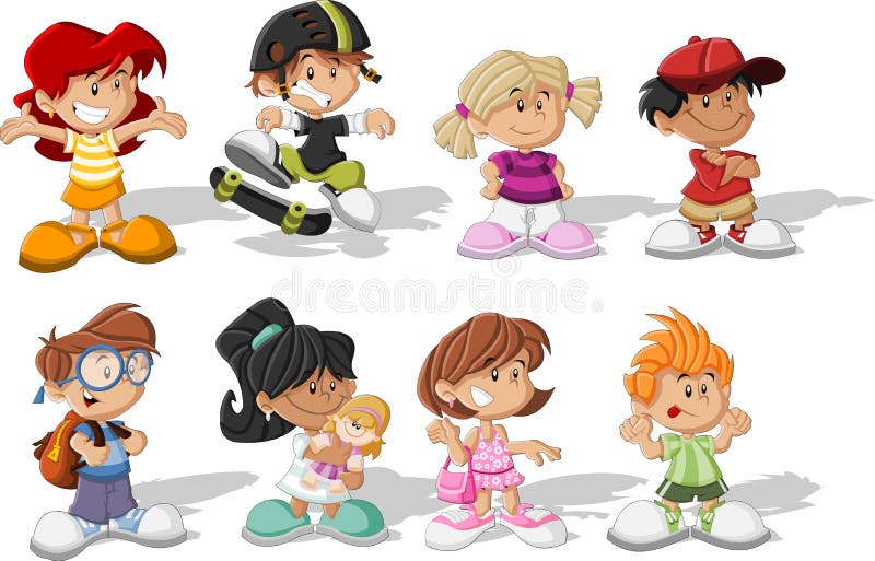 Niños de la historieta libre illustration Niños de la historieta libre illustration