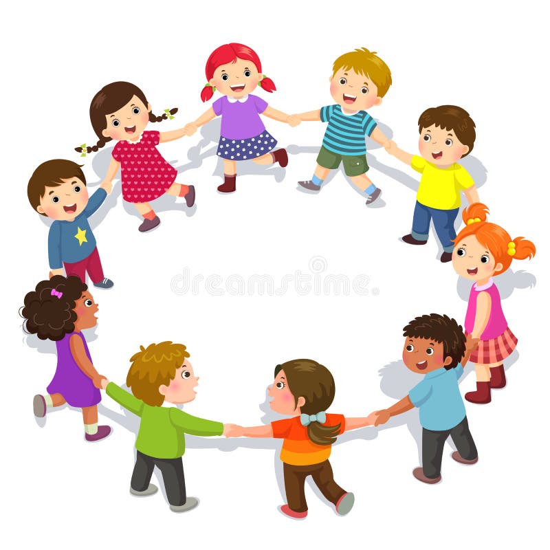Niños felices que llevan a cabo las manos en un círculo Muchachos lindos y muchachas que se divierten libre illustration Niños felices que llevan a cabo las manos en un círculo Muchachos lindos y muchachas que se divierten libre illustration