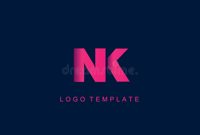 NK-Buchstabe Logo Design Vector