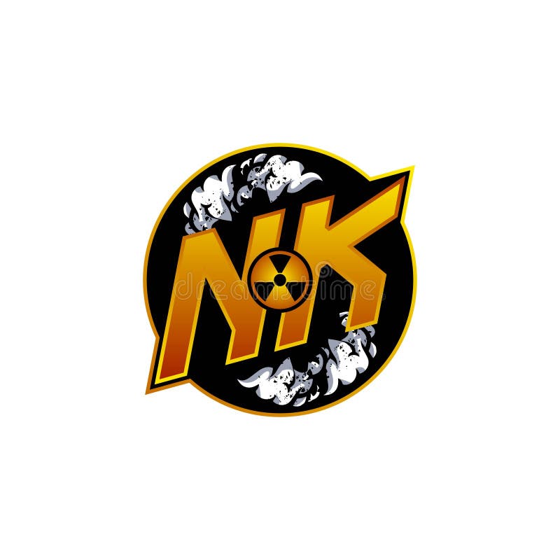 Nk logo monogramm esport gaming mit gas form design