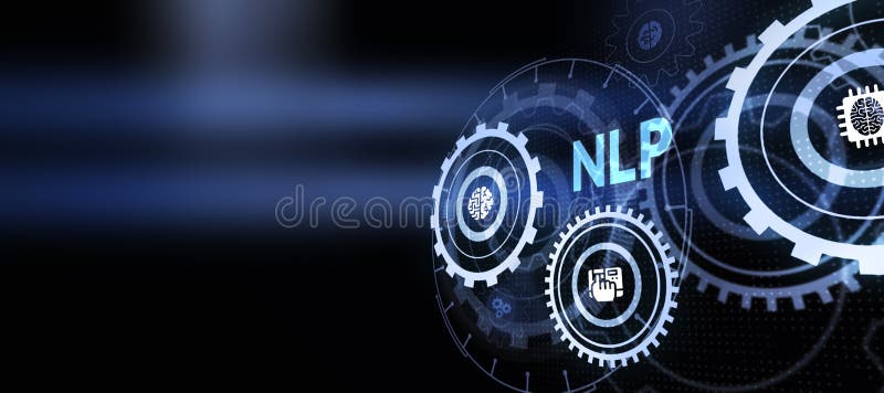 NLP Natural language processing AI Artificial intelligence. 3d illustration royalty free illustration