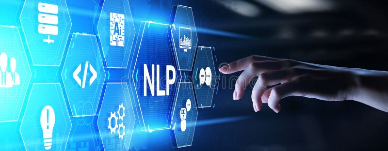 NLP Natural language processing concept. Artificial intelligence neural network royalty free stock photo