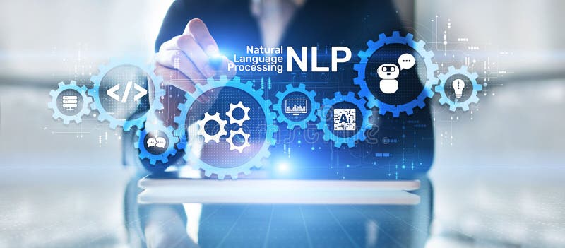 NLP Natural language processing concept. Artificial intelligence neural network royalty free stock image