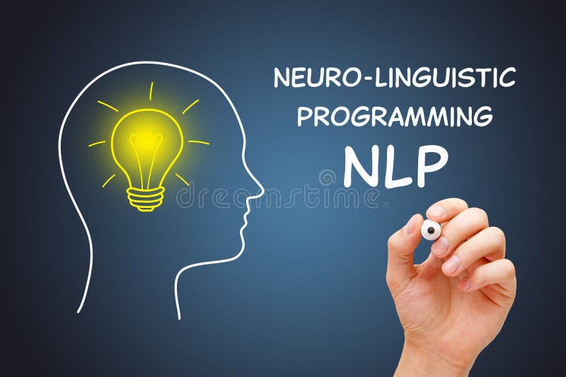 NLP Neuro-Linguistic Programming Light Bulb Concept stock photography
