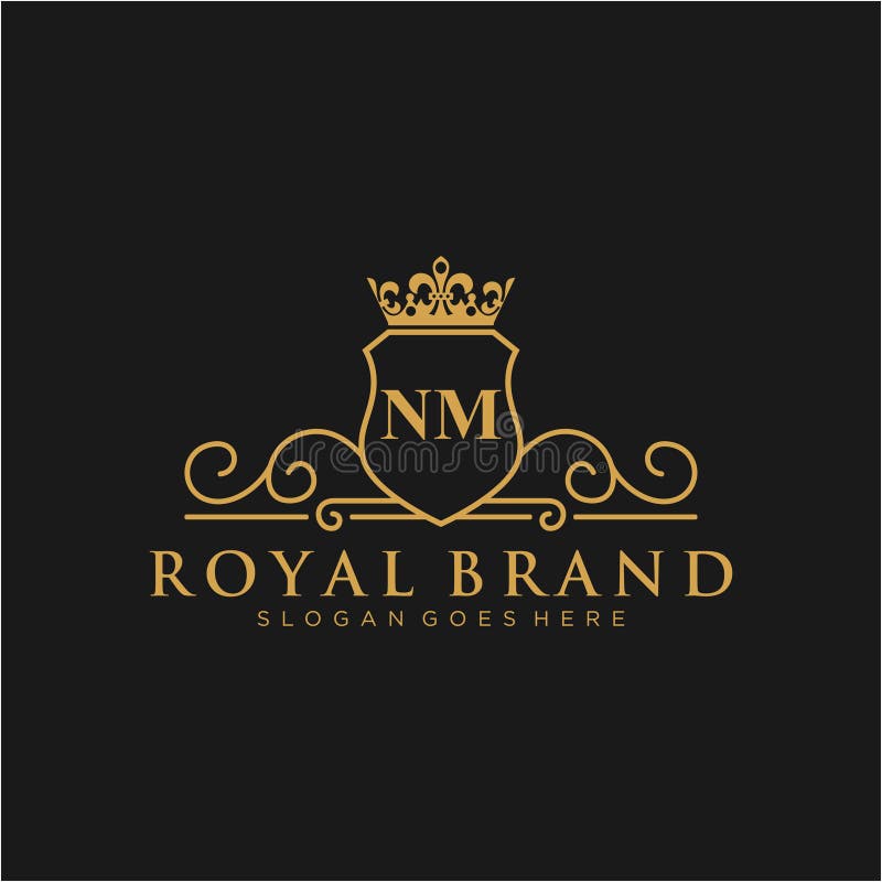 NM Letter Initial Luxurious Brand Logo Template Stock Vector ...