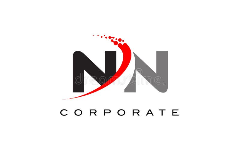 NN Modern Letter Logo Design with Swoosh Stock Vector - Illustration of